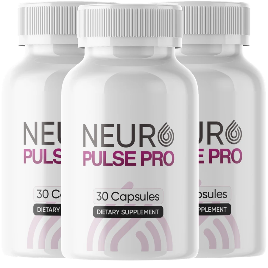 Three bottles of Neuro Pulse Pro dietary supplement capsules